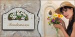 Haust�rschild Maison Sign�e Bogen 23 x 16 cm Blumen