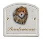 Preview: Haustürschild Maison Signée Bogen 13 x 13 cm Löwe