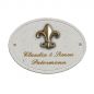 Preview: Haustürschild Maison Signée oval 23 x 17 cm Fleur-de-Lis