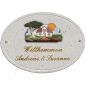 Preview: Haustürschild Maison Signée oval 27 x 20 cm Haus
