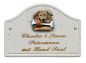 Preview: Haustürschild Maison Signée Bogen 23 x 16 cm Hund