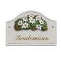 Preview: Haustürschild Maison Signée Bogen 23 x 16 cm Blumen