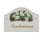 Preview: Haustürschild Maison Signée Bogen 23 x 16 cm Blumen