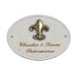 Preview: Haustürschild Maison Signée oval 23 x 17 cm Fleur-de-Lis