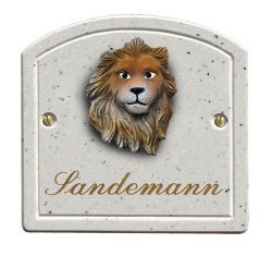 Haustürschild Maison Signée Bogen 13 x 13 cm Löwe