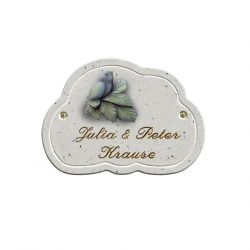 Haustürschild Maison Signée Wolke 18 x 13 cm Vogel