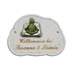 Haustürschild Maison Signée Wolke 22 x 16 cm Frosch