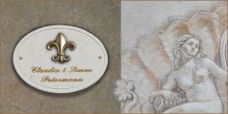 Haustürschild Maison Signée oval 23 x 17 cm Fleur-de-Lis