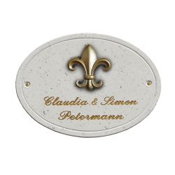 Haustürschild Maison Signée oval 23 x 17 cm Fleur-de-Lis