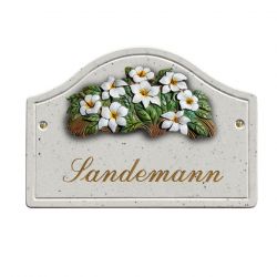Haustürschild Maison Signée Bogen 23 x 16 cm Blumen