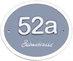 Ovales Schild für 3 Ziffern