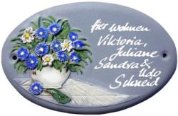 Türschild Blumen
