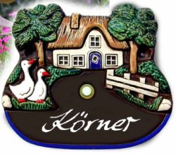 Türschild Haus mit Gänsen groß