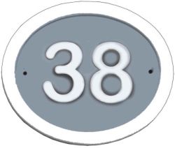 Preview: Ovales Schild für 2 Ziffern