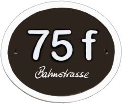 Ovales Schild für 3 Ziffern