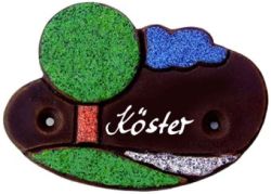 Kleines Schild oval modelliert