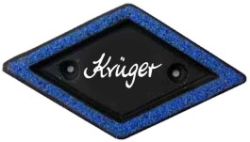 Kleines Schild Trapez blau