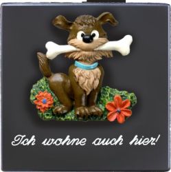Sprücheschild Ich wohne auch hier!