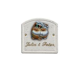 Haustürschild Maison Signée Bogen 13 x 13 cm Zwerge