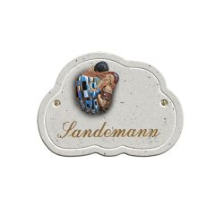 Haustürschild Maison Signée Wolke 18 x 13 cm Der Kuss