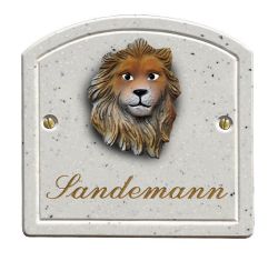 Haustürschild Maison Signée Bogen 13 x 13 cm Löwe