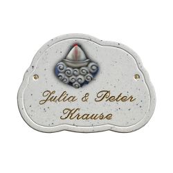 Preview: Haustürschild Maison Signée Wolke 22 x 16 cm Schiff