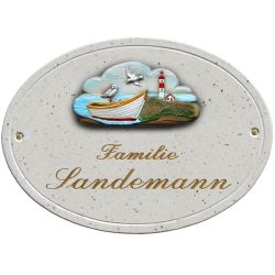 Haustürschild Maison Signée oval 27 x 20 cm Küste