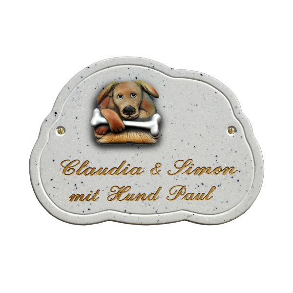 Haustürschild Maison Signée Wolke 22 x 16 cm Hund
