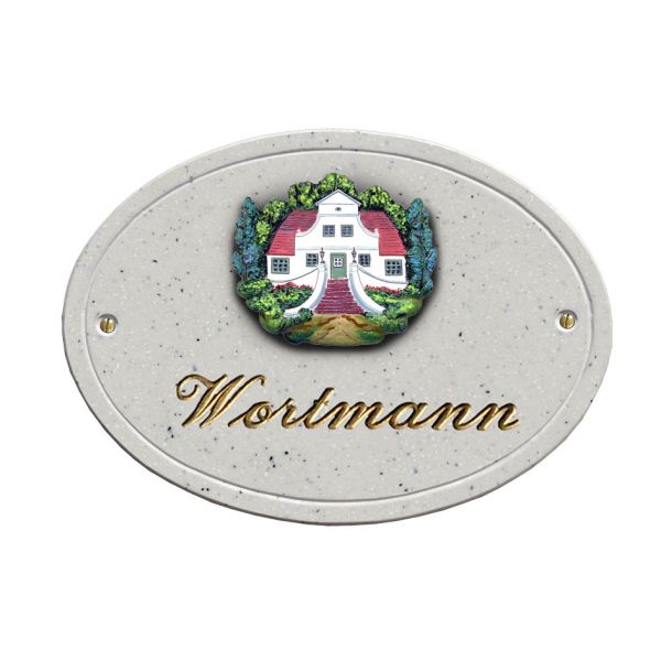 Haustürschild Maison Signée oval 23 x 17 cm Barkenhoff