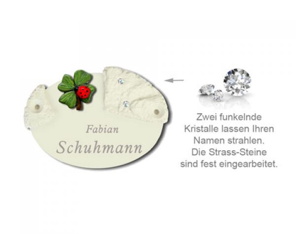 Wohnungstürschild oval 110 x 80 mm