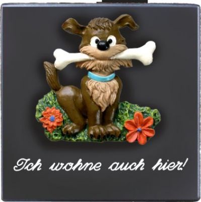 Sprücheschild Ich wohne auch hier!
