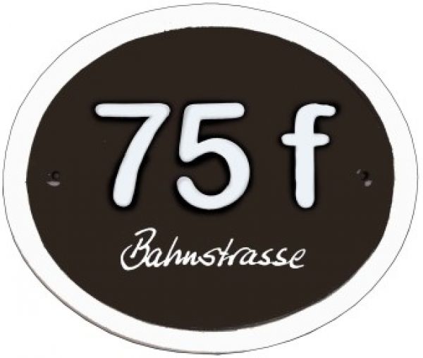 Ovales Schild für 3 Ziffern