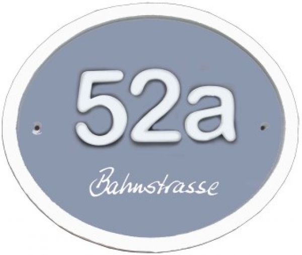 Ovales Schild für 3 Ziffern