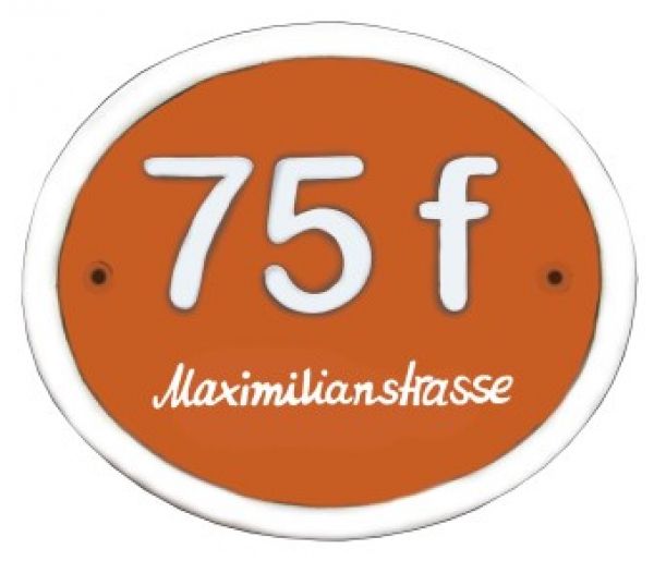 Ovales Schild für 3 Ziffern