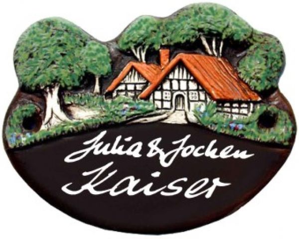Türschild Haus mit Baum