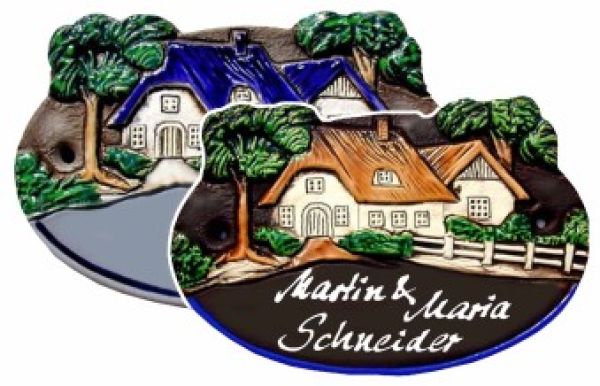Türschild Reetdachhaus