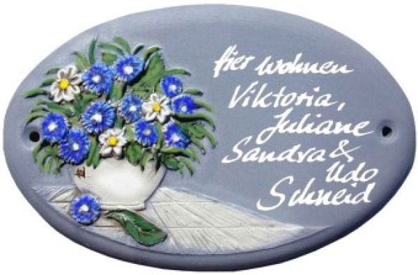 Türschild Blumen