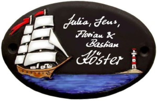 Türschild Segelschiff