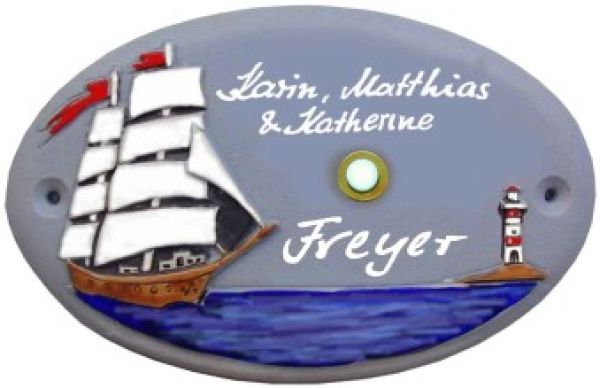 Türschild Segelschiff