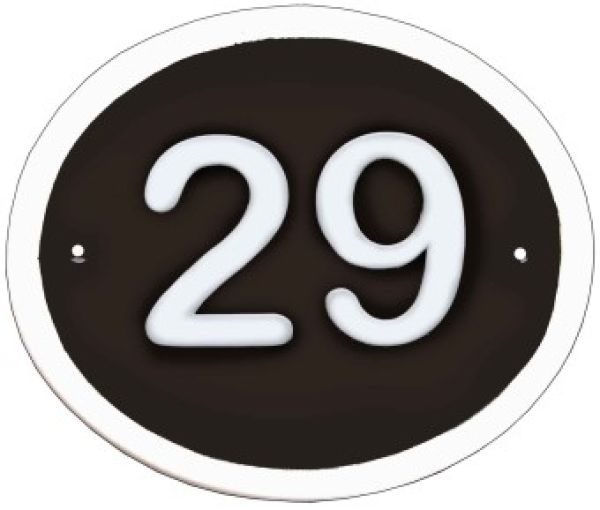 Ovales Schild für 2 Ziffern