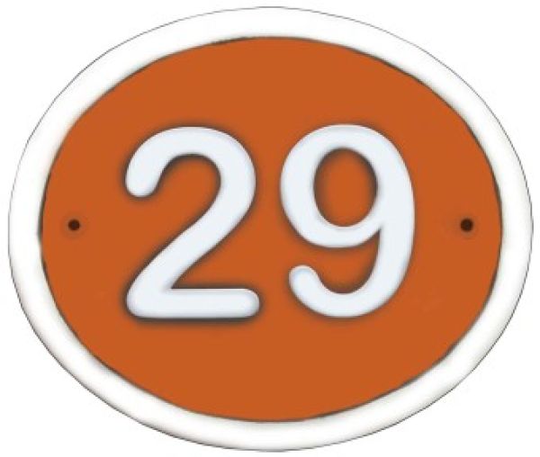 Ovales Schild für 2 Ziffern