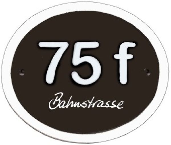 Ovales Schild für 3 Ziffern
