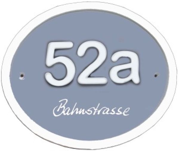 Ovales Schild für 3 Ziffern