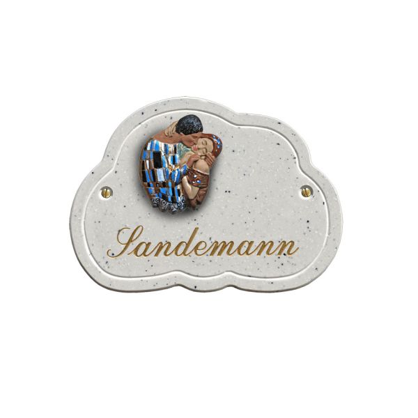 Haustürschild Maison Signée Wolke 18 x 13 cm Der Kuss