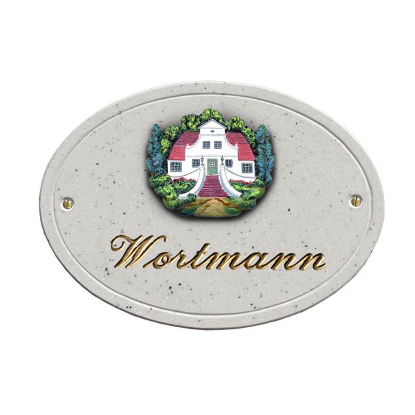 Haustürschild Maison Signée oval 23 x 17 cm Barkenhoff