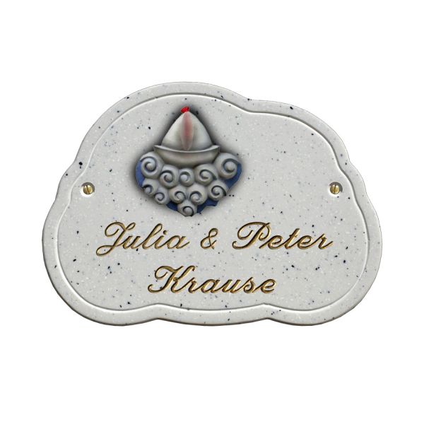 Haustürschild Maison Signée Wolke 22 x 16 cm Schiff