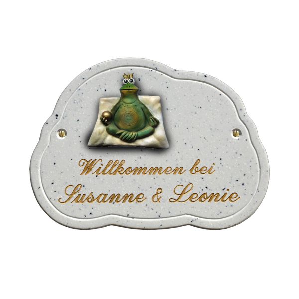 Haustürschild Maison Signée Wolke 22 x 16 cm Frosch