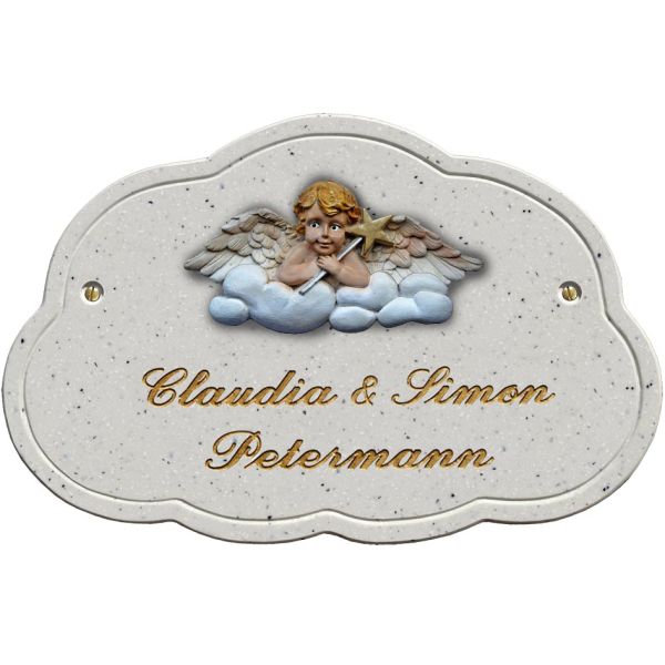 Haustürschild Maison Signée Wolke 27 x 18 cm Engel