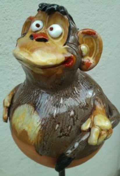 Gartenkugel Affe