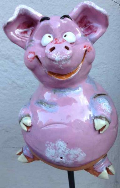 Gartenkugel Schwein